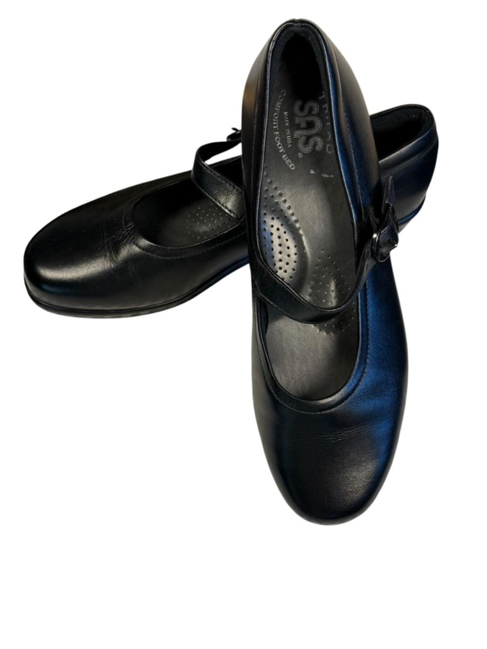 NWOB SAS Maria Comfort Black Leather Mary Jane Shoes Size 6 - Picture 4 of 14